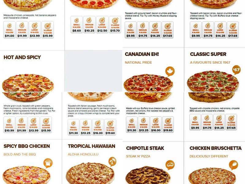 Pizza Pizza Menu