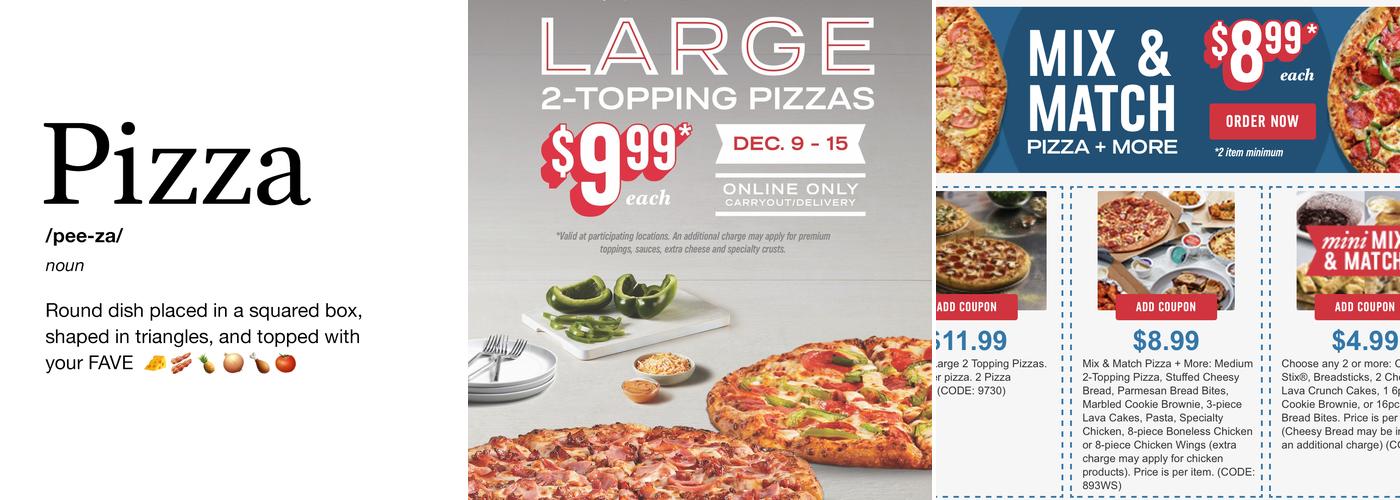 Domino's Pizza Menu
