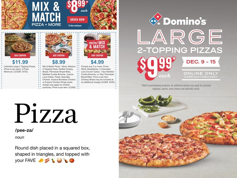Domino's Pizza Menu