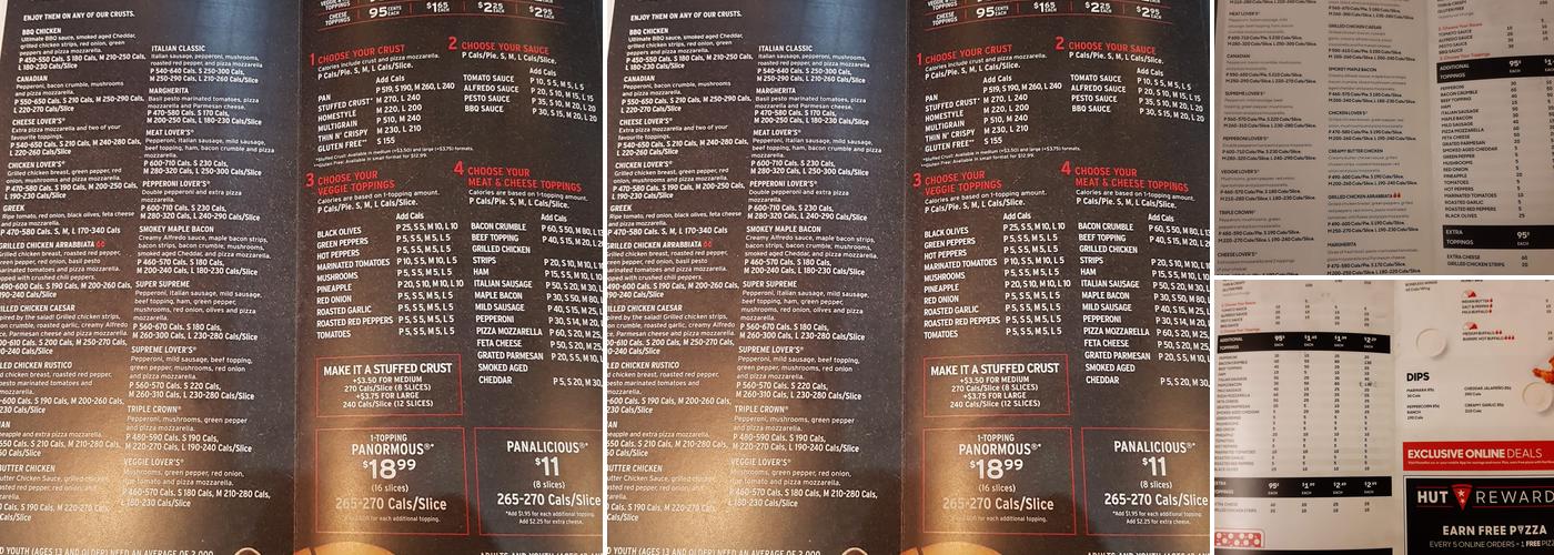 Pizza Hut Toronto Menu