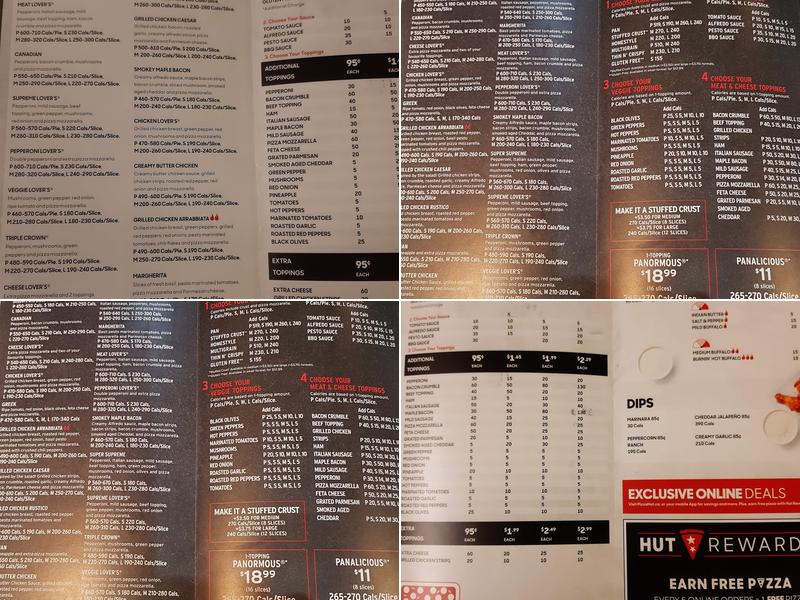 Pizza Hut Toronto Menu