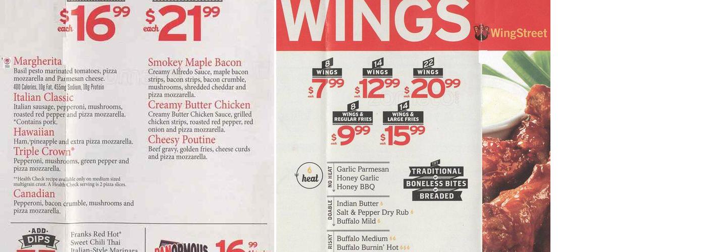 Pizza Hut Toronto Menu