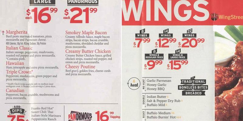 Pizza Hut Toronto Menu