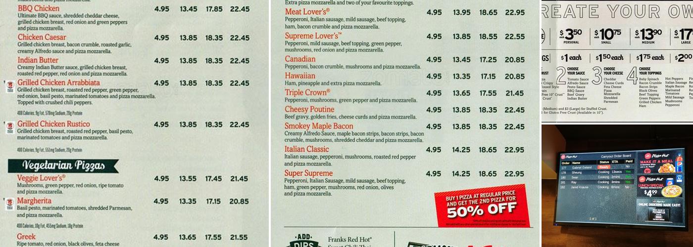 Pizza Hut Menu