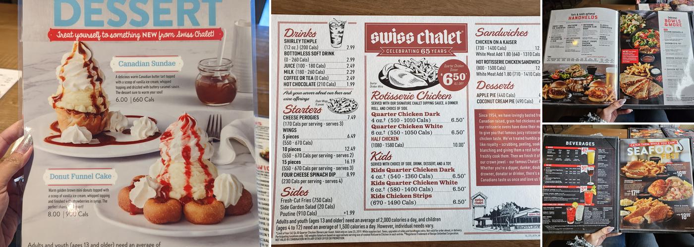 Swiss Chalet Menu