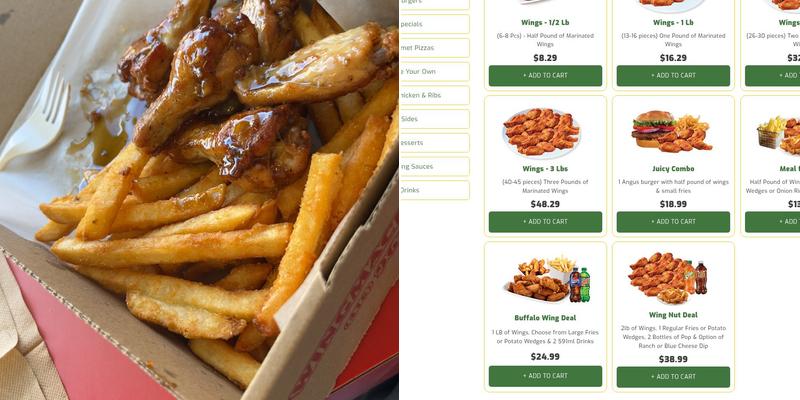 Wing Machine Menu