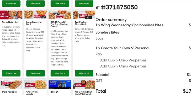 Pizza Hut Menu