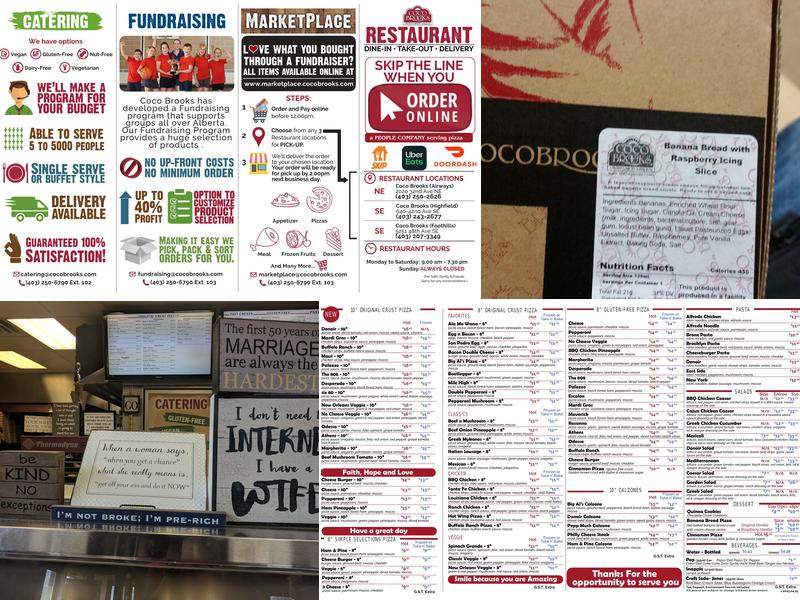 Coco Brooks Highfield Menu