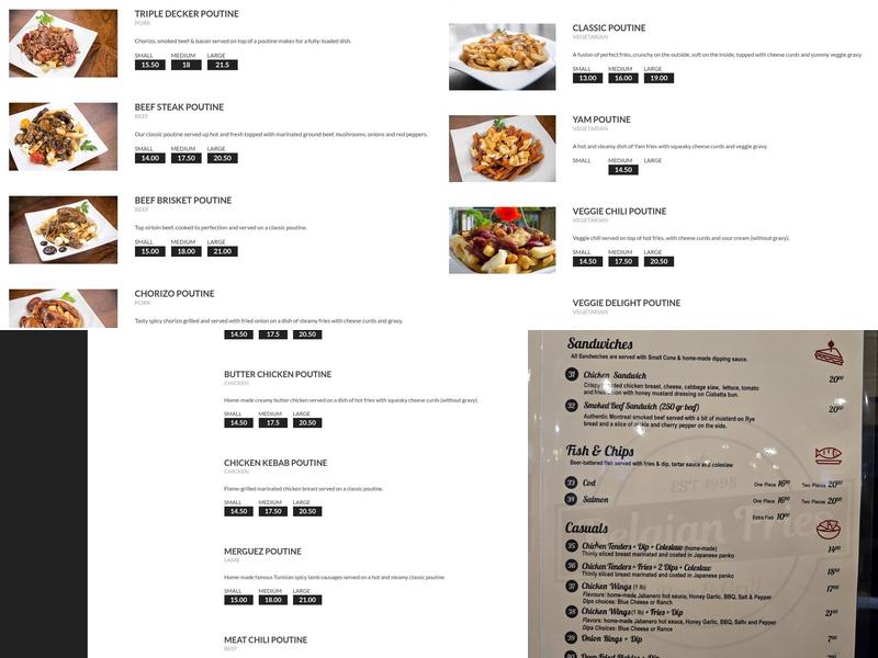 Belgian Fries Menu