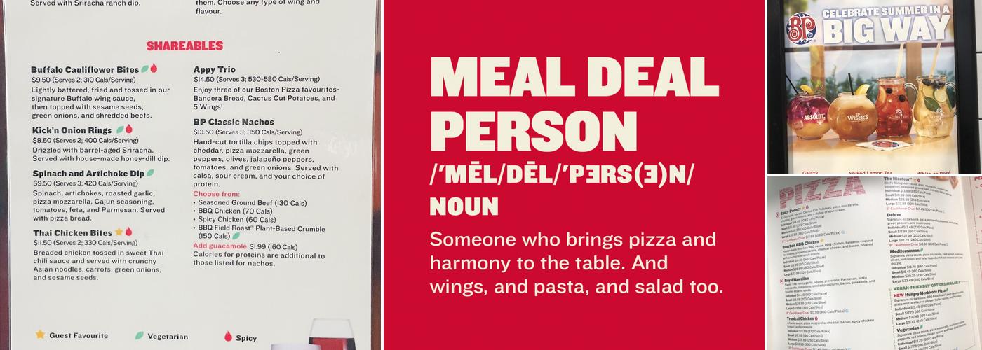 Boston Pizza Menu