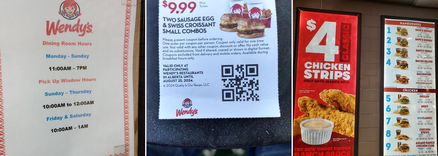 Wendy's Menu