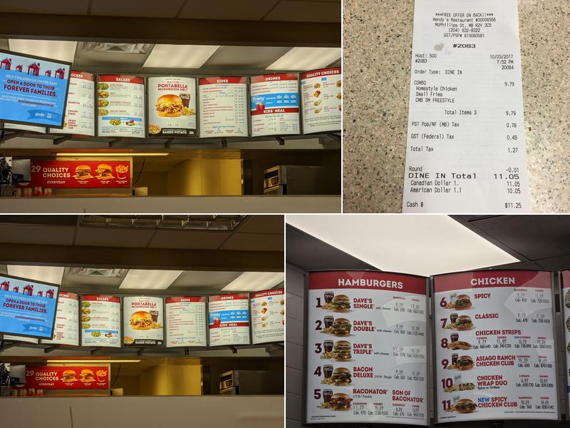 Wendy's Menu