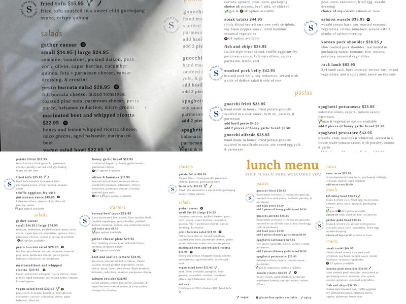 Gather Restaurant Menu