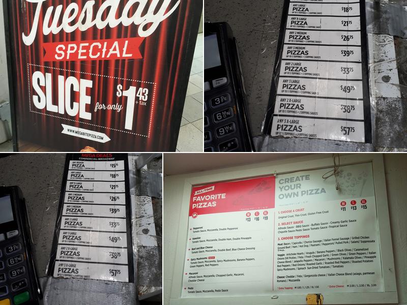 Megabite Pizza Commercial Drive Menu
