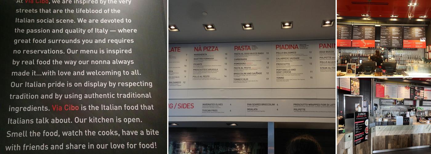 Via Cibo Menu