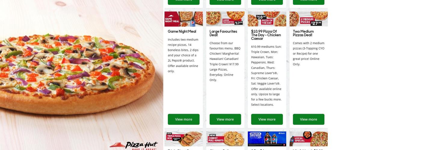 Pizza Hut Menu