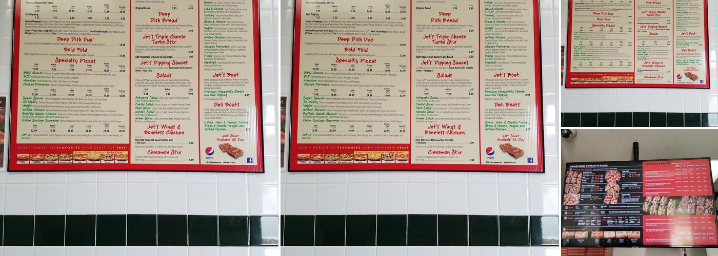 Jet's Pizza Menu