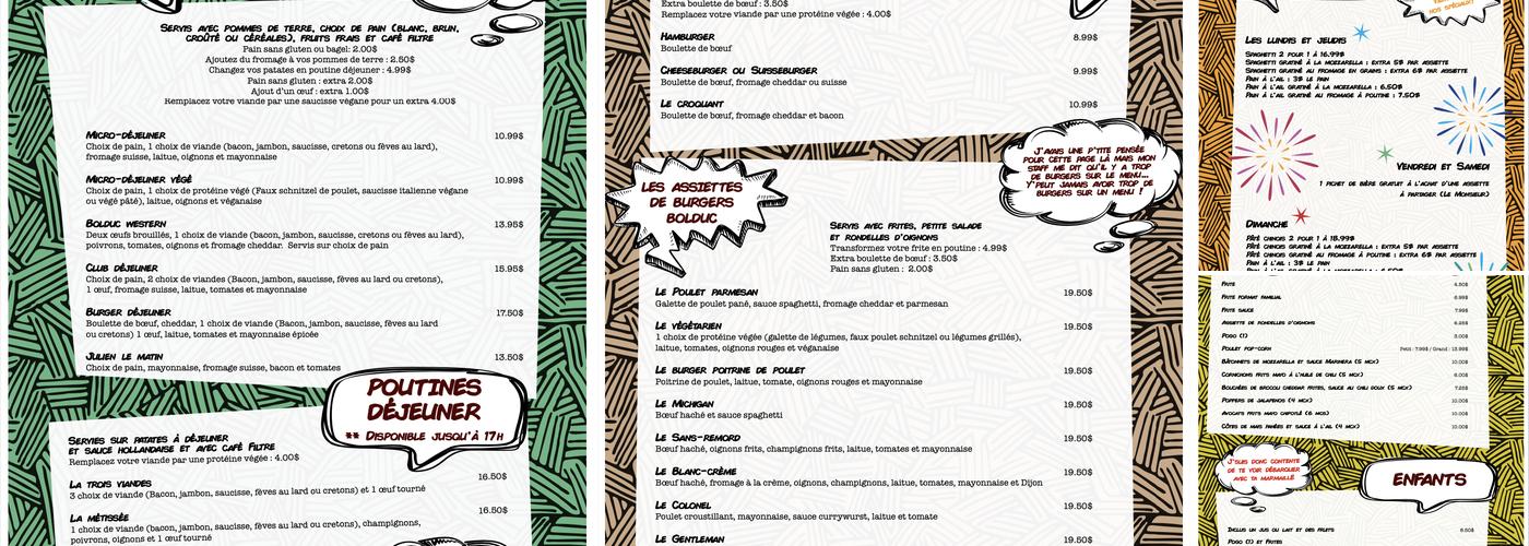 Gite Maamm Bolduc Menu