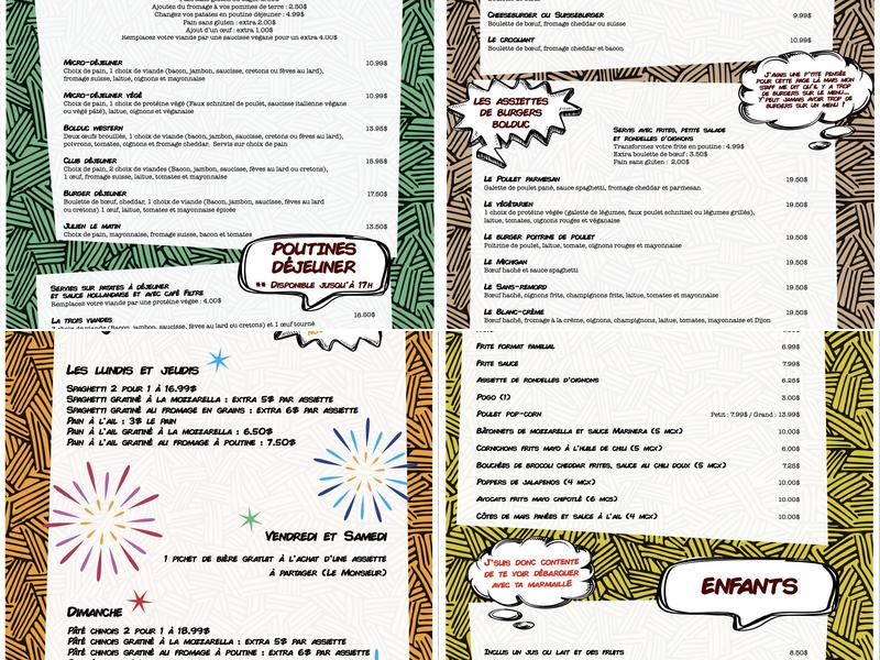 Gite Maamm Bolduc Menu