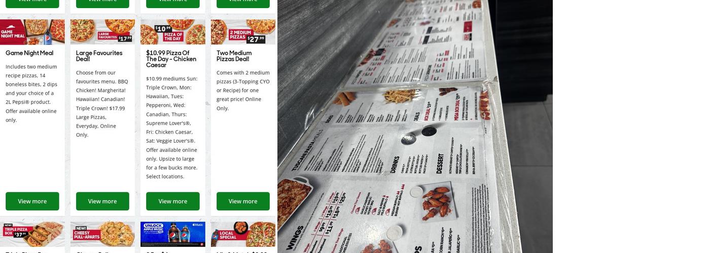 Pizza Hut Dollard des Ormeaux Menu