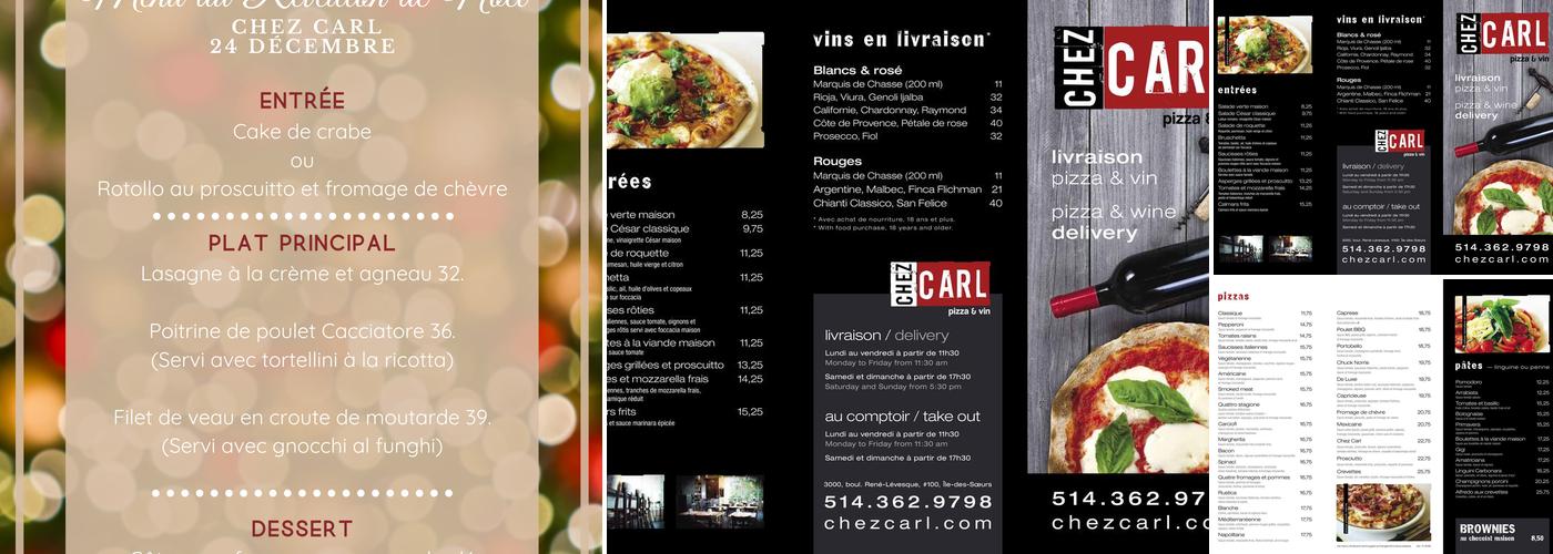 Isola Pizza (was Chez Carl) Menu