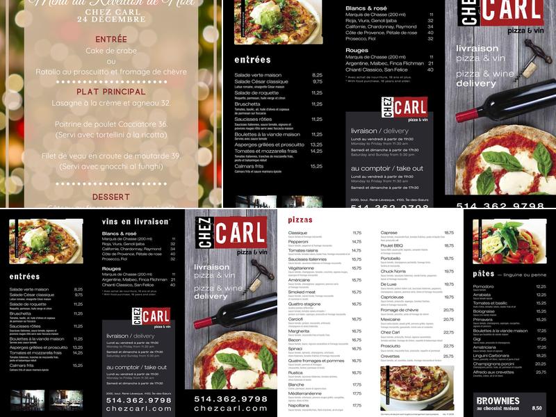 Isola Pizza (was Chez Carl) Menu