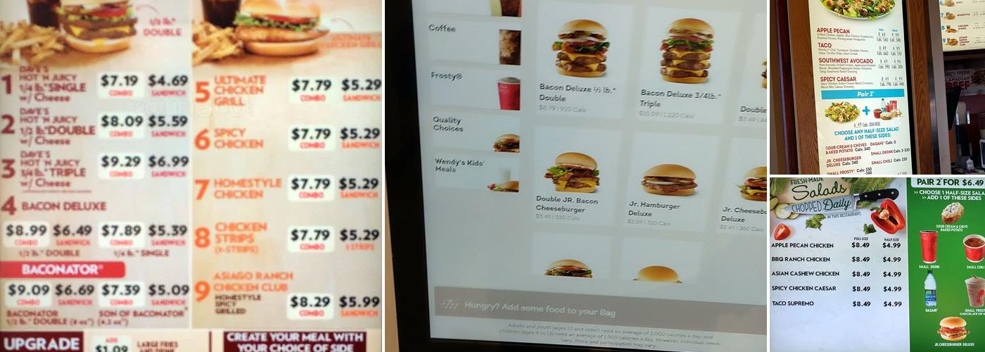 Wendy's Menu