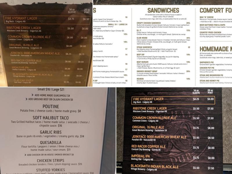 Nottinghams Pub Menu
