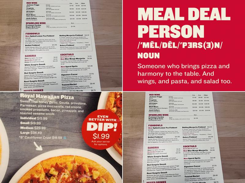 Boston Pizza Menu