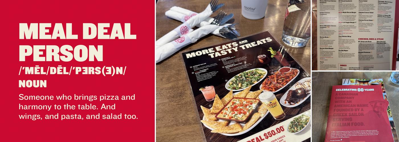 Boston Pizza Menu
