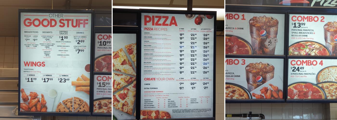 Pizza Hut Express Menu