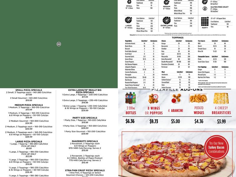 Pizzaville Menu