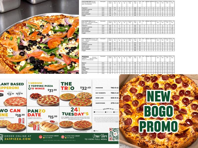 241 Pizza Menu