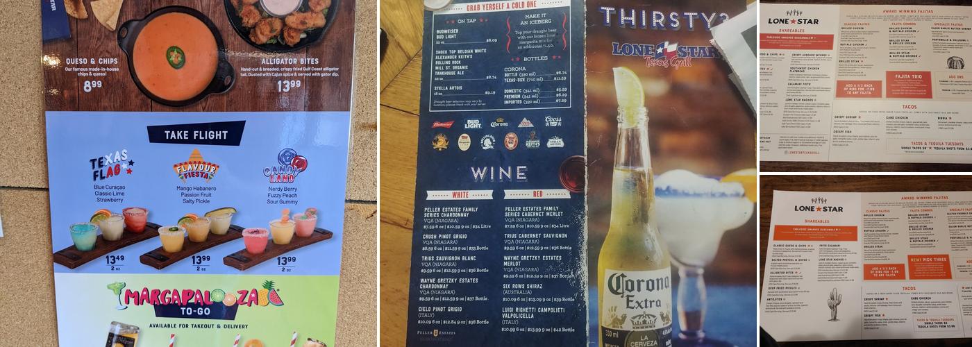 Lone Star Texas Grill Menu