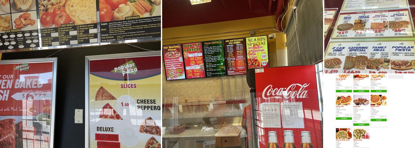 Popular Pizza Menu