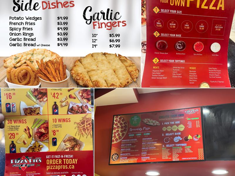 Pizza Pros Menu