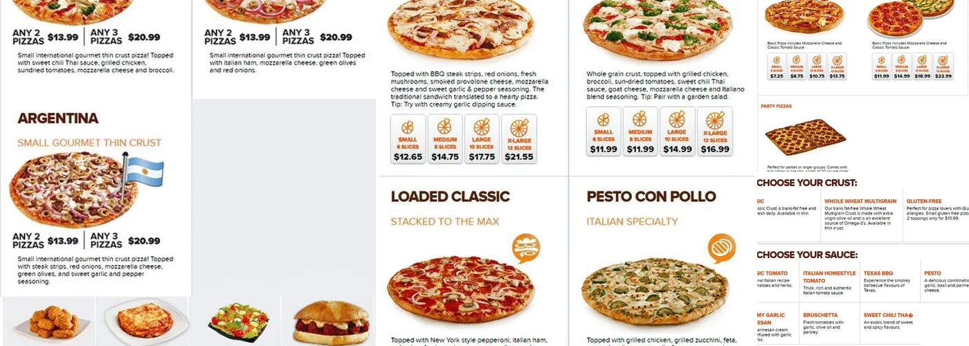 Pizza Pizza Menu