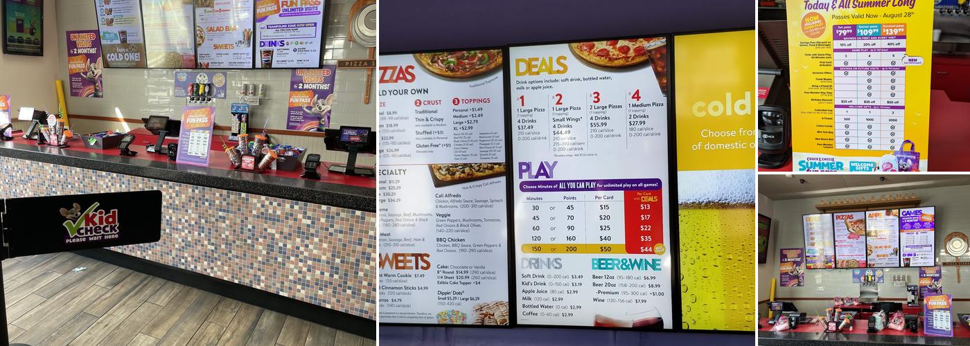 Chuck E. Cheese Menu