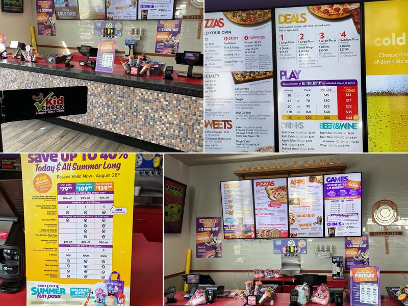 Chuck E. Cheese Menu
