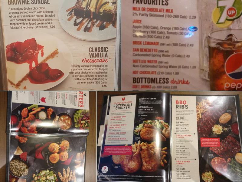 Swiss Chalet Menu
