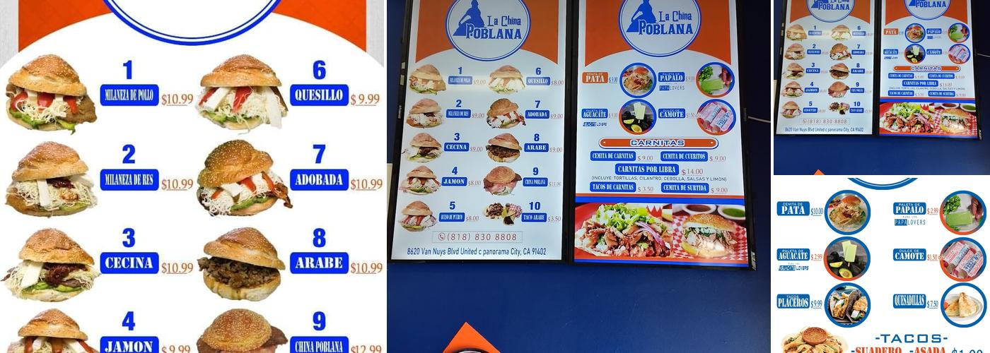 La China Poblana | Ricas Cemitas Menu