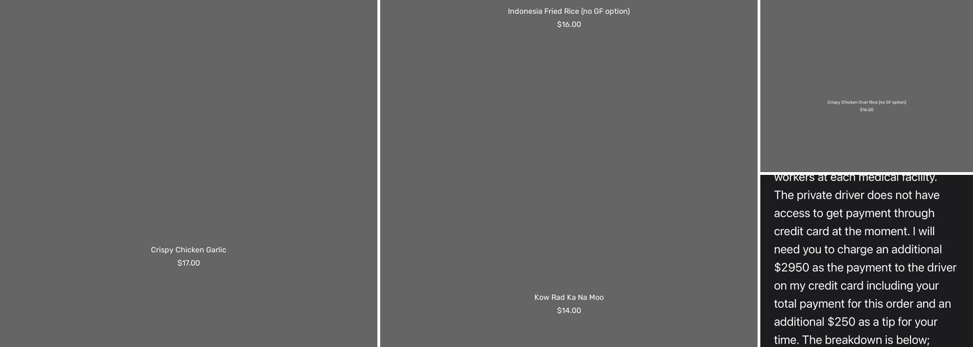 Ka Pow Thai On Wheels Menu