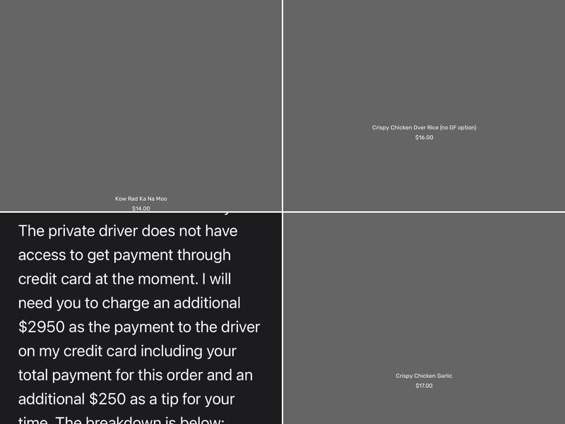 Ka Pow Thai On Wheels Menu