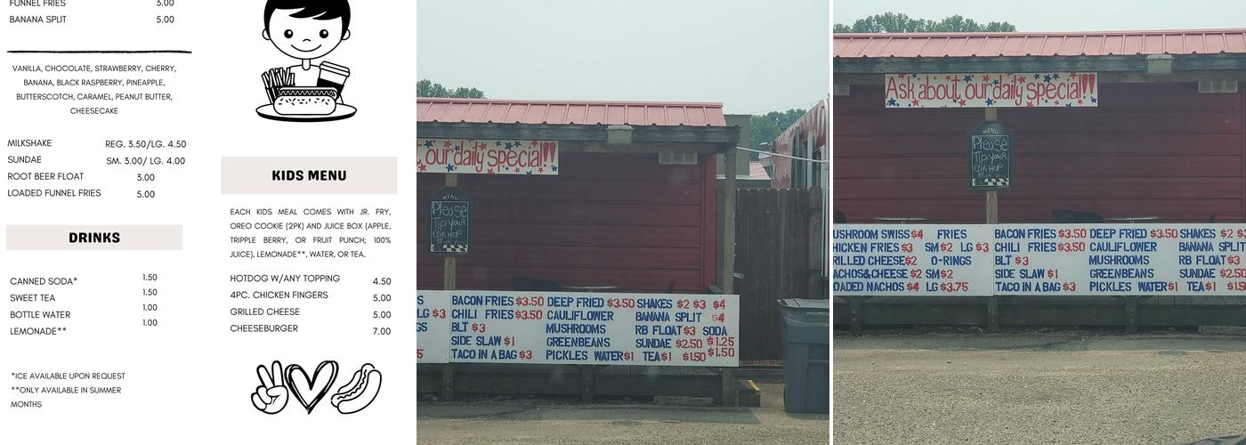 Top Dawgs Drive In Menu