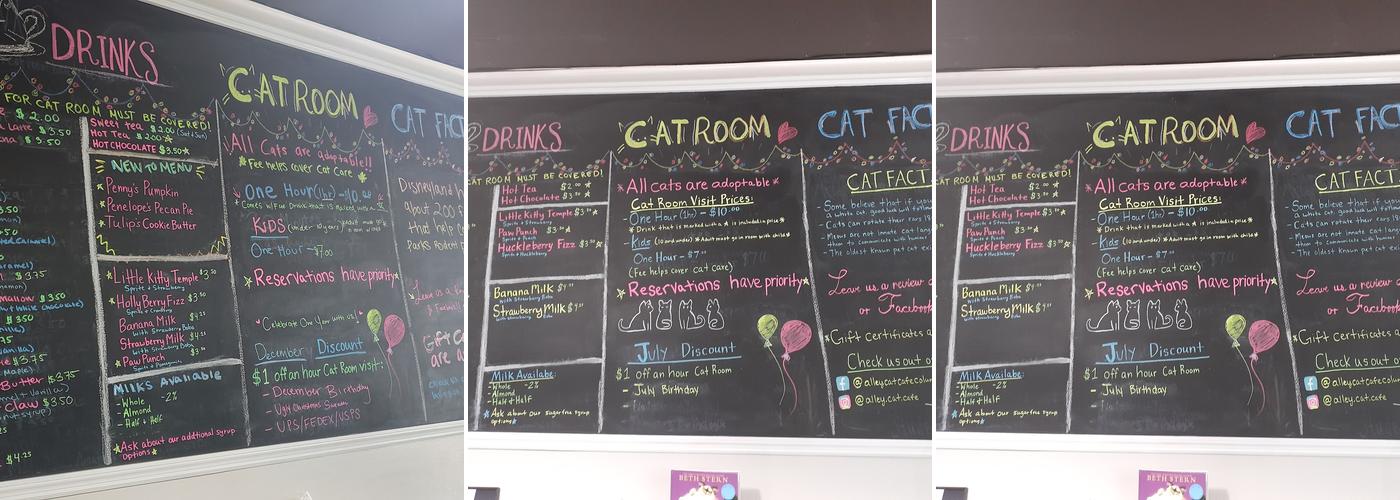 Alley Cat Cafe Menu