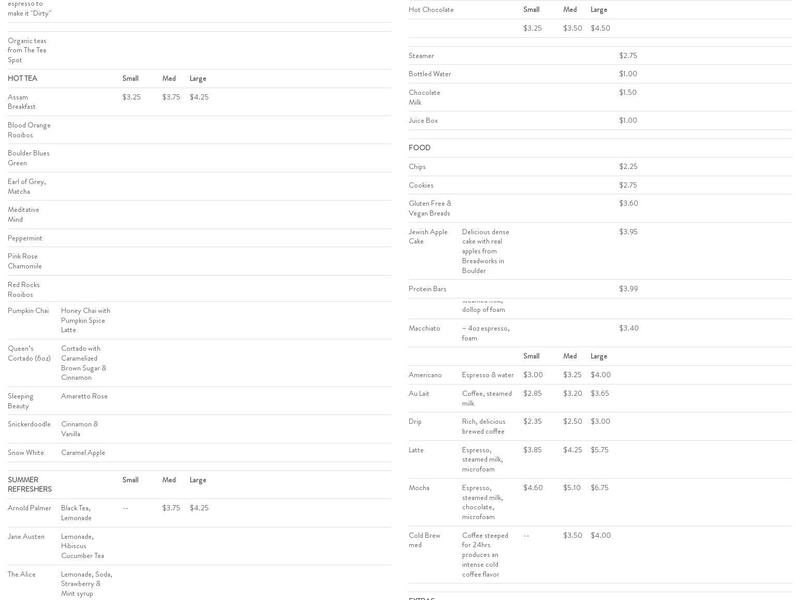 The Read Queen Bookstore & Cafe Menu