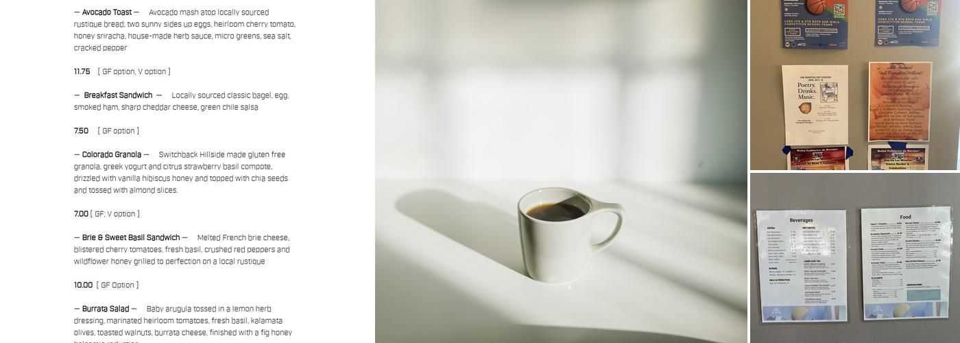 Switchback Coffee Roasters, Hillside Menu