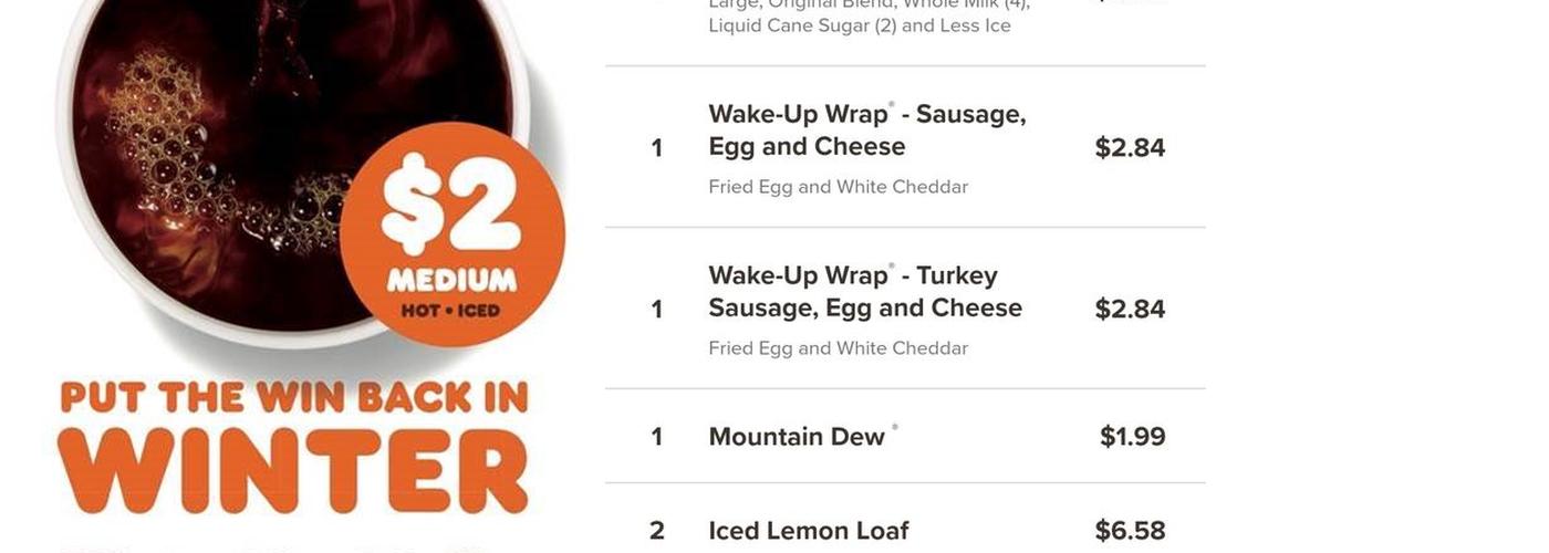 Dunkin' Menu