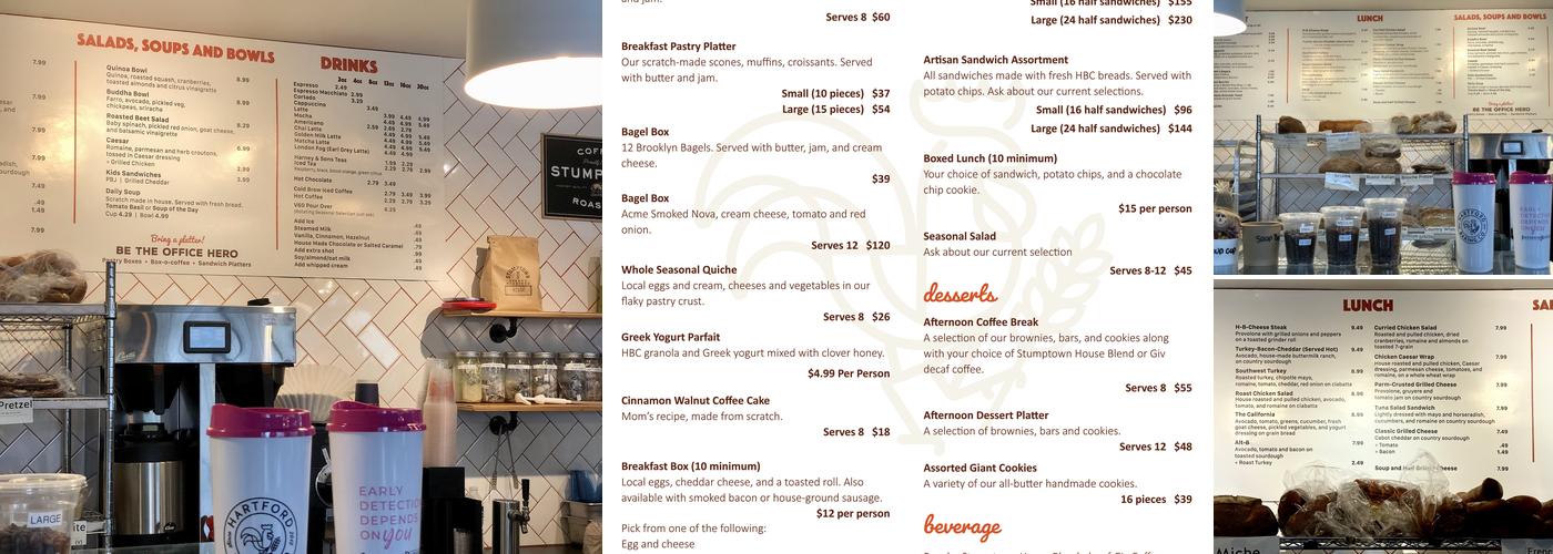 Hartford Baking Co. Menu