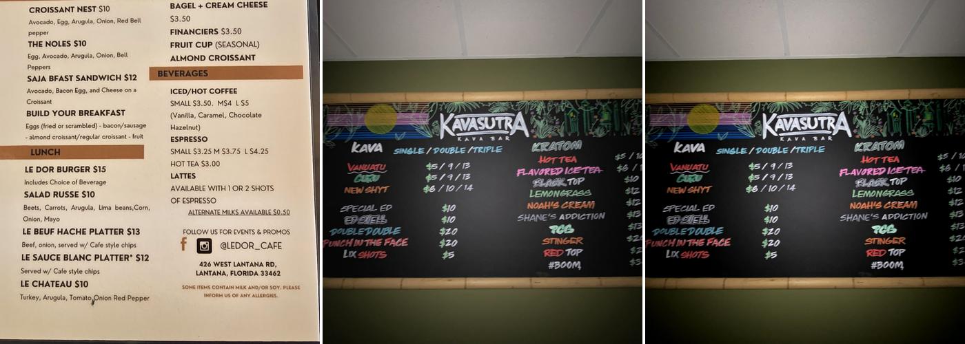 Kavasutra Kava Bar - Lantana Menu
